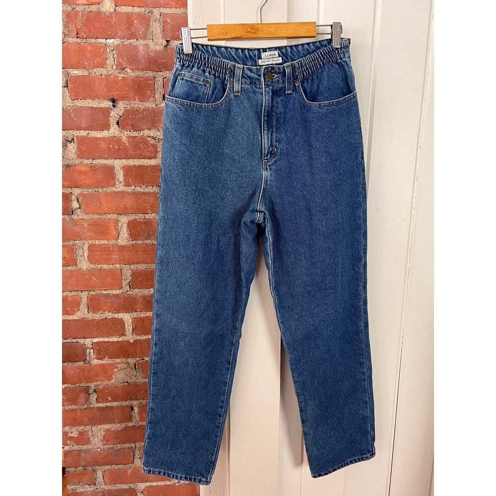 Vintage‎ 90s LLBean Flannel Lined Jeans Original Fit Cotton High Waisted Denim 8